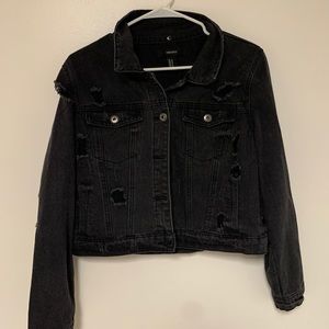 Black Rip Jean Jacket